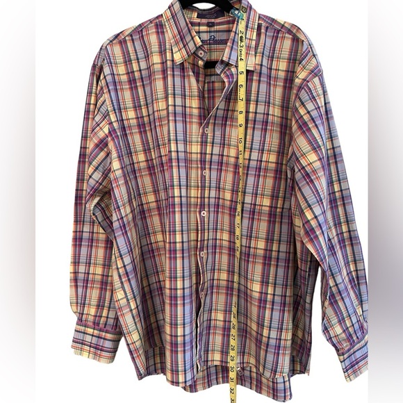 Alan Flusser men’s plaid long sleeve button down size XL - Picture 3 of 7
